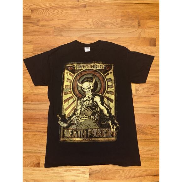 FIVE FINGER DEATH PUNCH OFFICIAL MERCH BAND CONCERT MUSIC T-SHIRT MEDIUM 2014 - Picture 1 of 9
